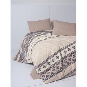 Anita Ensemble de housses de couette en flanelle de coton double caramel Ensembles de housses de couette en flanelle caramel - Product Image 1