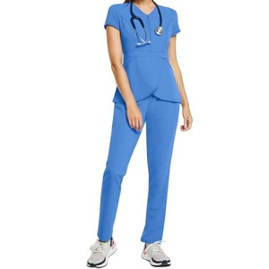 Haute qualité respirant tricoté mode femmes soins infirmiers gommage ensembles pantalon droit grands uniformes d'hôpital mignon Sexy - Product Image 5