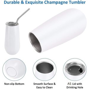 SilverJet Stainless Steel Tumbler 6 Oz Double Wall Insulated With Lid <b>For</b> Wine Coffee Travel Gift Use - Product Image 5