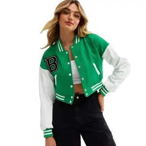 OEM personalizado bordado invierno grueso señoras mujeres béisbol Varsity Bomber chaqueta al por mayor proveedor