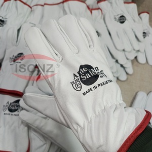Gants de travail en cuir de chèvre pour hommes et femmes pour la sécurité et le jardinage des conducteurs utilitaires. - Product Image 6