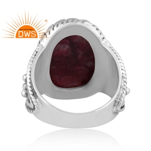 Anillo de declaración de piedras preciosas de thulita Rosa Natural de plata de ley oxidada superventas, joyería para mujer, regalo para ella - Product Image 4