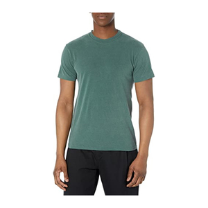 T-shirt en coton 100% uni, formel, tricoté, coupe classique pour homme, tissu doux, fabricant OEM ODM - Product Image 1