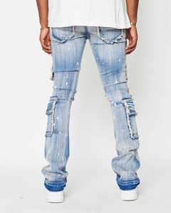 กางเกงยีนส์ทรงตรงขาตรงมีสีฟอกสีกางเกงยีนส์ทรงหลวมคาร์โก้ขาดแบบออกแบบได้ตามต้องการ - Product Image 6