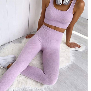 Conjunto de yoga para mujer, traje de fitness sin costuras, ropa de gimnasio, mallas y Sujetador deportivo, traje de entrenamiento activo - Product Image 4