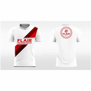 Maillot de football rétro personnalisé de qualité supérieure 100% polyester pour adultes, col en V, léger, confortable, respirant, manches courtes, OEM - Product Image 1