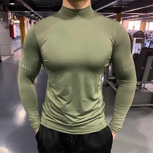 Custom Slim Fit Quick Dry Compression Casual Short Sleeve Gym Training <b>Men's</b> Fitness Sportswear for Summer Running Wholesale - Product Image 1