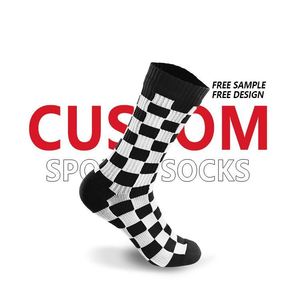 Wholesale Cotton Socks Chessboard Checkered Medium Tube Socks Trendy Sports Cycling Socks - Product Image 6