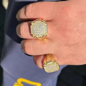 แหวนผู้ชายประดับเพชรขาวดำธรรมชาติ1.89กะรัตทำด้วยทองคำขาว14K เครื่องประดับฮิปฮอป18K - Product Image 2