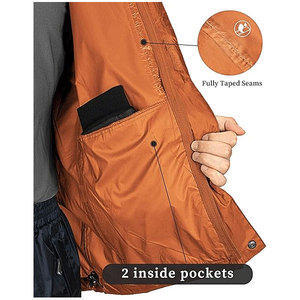 Impermeable ecológico a prueba de viento Unisex adulto chaqueta de lluvia Stand Collar frontal empacable para uso al aire libre motociclistas viajes - Product Image 3