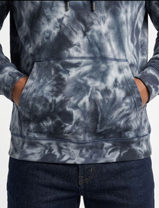 Sweat-shirt à capuche personnalisé pour homme, tie-dye brodé, en polaire douce, avec 2 poches, cordon de serrage réglable, style streetwear décontracté - Product Image 5