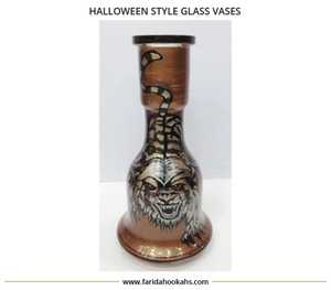 Vase décoratif en verre peint à la main de luxe Halloween Shisha Hookah pour la collection de vases - Product Image 6
