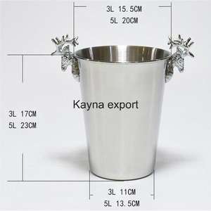 Logo personnalisé Seau à bière à champagne en métal portable Seau à glace en acier inoxydable au design martelé Accessoires de bar pour fêtes à domicile Grand - Product Image 5