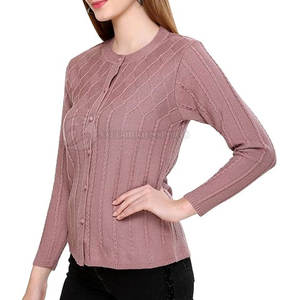 Suéteres de punto cálidos de invierno OEM para mujer, suéter de punto de moda personalizado de Color sólido para Otoño e Invierno - Product Image 3