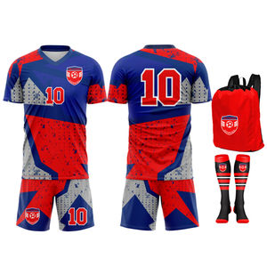 Conjunto de uniformes de fútbol transpirables de secado rápido sin costuras de diseño personalizado OEM 100% tejido de poliéster estampado sublimado para invierno - Product Image 1