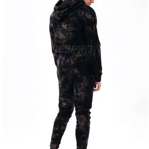 ชุดวอร์มผ้ามัดย้อมสำหรับผู้ชายผ้าคอตตอนมีฮู้ดแห้งเร็วเป็นมิตรกับสิ่งแวดล้อมระบายอากาศได้ดีสวมใส่100% ลำลองแบบลำลองสำหรับฤดูหนาว - Product Image 2