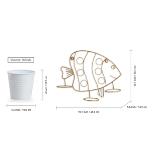 High Quality Gold Metal Wall Planter <b>Pots</b> <b>Stand</b> with White Bucket for Home Garden Decoration Flower <b>Pots</b> & Planters - Product Image 5