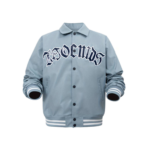 High Quality Custom Made Embroidery Patches Manufacturer Fashion Design Wool Collar Stand <b>Men's</b> Winter Windproof <b>Jacket</b> - Product Image 1