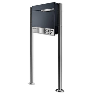 JH-Mech 견고하고 내구성 있는 3칸 우편함 시스템 무연탄색 556 X 270 X 1200 mm 독립형 우편함 3칸 - Product Image 1