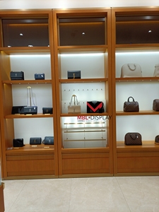 מפעל קמעונאות חנות תכשיטים חנות תיק חנות חנות קיר תצוגה ארון עם אורות עץ לרהיטים תצוגת חנות תיק - Product Image 3