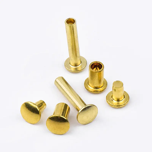 หมุดย้ำทองเหลืองหัวกลมชุบสังกะสีแบบกลวงและกึ่งกลวงสำหรับมีด - Product Image 1