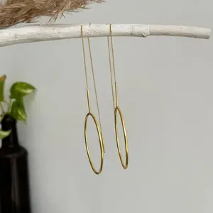 SOUMYA CREATIONS Handmade Gold Plated Brass Drop <b>Earrings</b> with <b>Pearl</b> <b>Diamond</b> Trendy Design From Rajasthan for Wedding Party Gift - Product Image 1