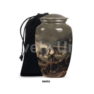 Venta caliente gran aluminio dragón cremación adulto urna para cenizas humanas con bolsa de terciopelo gratis - Product Image 3