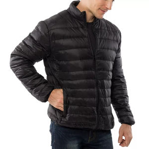 Chaquetas acolchadas para hombre personalizables ligeras de moda al por mayor prendas de vestir exteriores de lona con diseños de burbujas de cuello alto - Product Image 3