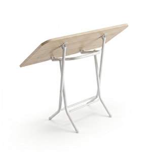 Mesa de Comedor Plegable con Diseño Moderno, Estructura Metálica y Acabado en Madera, para 4 Personas, Ideal para Apartamentos y Hogares - Product Image 1