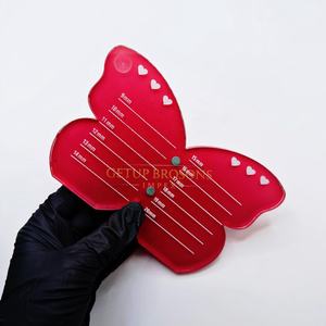 Latest Sustainable Custom Acrylic Red Butterfly & Diamond Lash Tile Magnet Eyelash Extension Tweezers with Eyelash Lift Function - Product Image 4