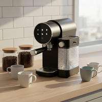Machine à expresso semi-automatique à écran tactile rond, 15 bars, préparation de latte et de cappuccino en un clic, avec réservoir à lait amovible, pour la maison