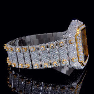 นาฬิกาสแตนเลสประดับเพชรหรูหราหรูหราสำหรับผู้ชายผู้หญิง - Product Image 3