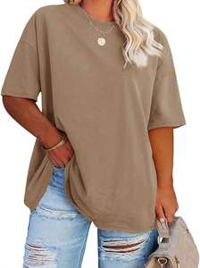 Camiseta Casual de Algodón para Mujer, Suave y Transpirable, de Manga Corta y Cuello Redondo, para Uso Diario, Moda Femenina, Venta al Por Mayor - Product Image 5