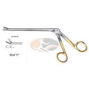 JACKBILLY Alta calidad Ángulo de 45 grados 4X10mm Eje de mordida 11 pulgadas Disco intervertebral Spurling Rongeur Acero inoxidable quirúrgico - Product Image 1