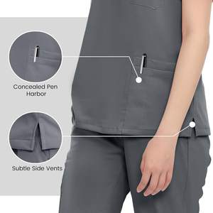 Moda Unisex Scrubs Uniformes Conjuntos Venta al por mayor Algodón Poliéster Jogger Pantalones Médicos Enfermeras Hospital Scrub Trajes - Product Image 2