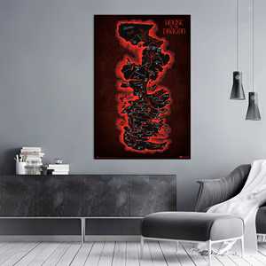 โปสเตอร์แผนที่ไม้ตะวันตกที่ทันสมัยการออกแบบแบบดั้งเดิมของบ้านมังกรเครื่องประดับแขวน - Product Image 2