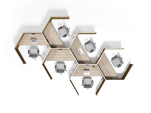 Personnalisation moderne convertible léger 6 places panneau de bois nid d'abeille écran cloison pliable bureau poste de travail - Product Image 3