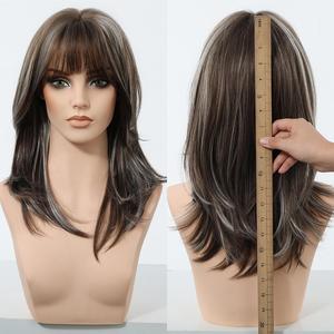 Peluca Ember-DWY MiraScalp de 18 Pulgadas, Larga, Lisa, Gris/Negro con Encaje Transparente - Product Image 3