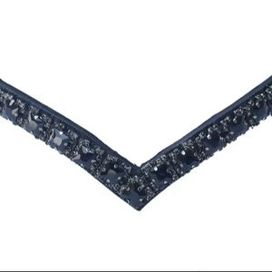 Black Crystal Mega Sparkly V Shape <b>Snap</b> Browband for Bridle Bling browband for Leather Bridle Equestrian for Show & Dressage - Product Image 1
