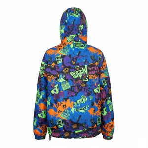 Chaqueta cortavientos para mujer Premium 110GSM Tela de poliéster ligera Estilo callejero Estampado colorido Chaqueta con logotipo personalizado para mujer - Product Image 2