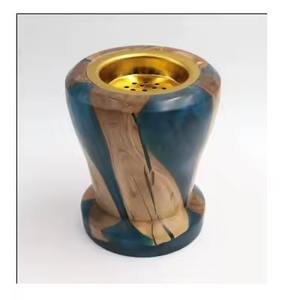 Fabriqué à la main en métal et en bois Bakhoor brûleur porte-encens de luxe plateau de fumée aromatique relaxant cadeau à la maison - Product Image 1