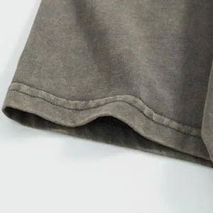 100% coton de haute qualité unisexe détresse broderie patchs col rond coupe ample Vintage lavé à l'acide Street Wear T-Shirt - Product Image 5