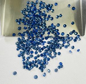 พลอยไพลินสีน้ำเงินธรรมชาติคุณภาพสูง ขนาด 1.5-2.5 มม. ทรงกลมเจียระไนแบบบริลเลียนท์ สีน้ำเงินรอยัล  ปรับขนาดแล้ว สำหรับทำสร้อยคอ - Product Image 4