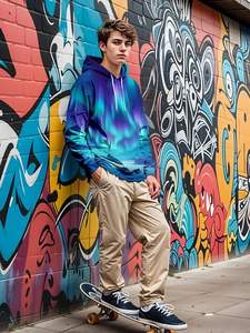 Sudaderas con Capucha Unisex Aurora, Sudadera con Capucha y Estampado 3D de Galaxia, con Bolsillos Grandes para Hombre, Adolescente y Mujer - Product Image 6