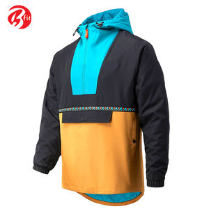 Chaqueta cortavientos con capucha y cuello levantado de lona Unisex invierno transpirable a prueba de viento estilo de calle alta - Product Image 5