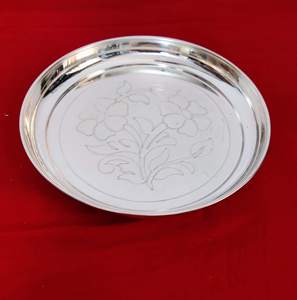 Plato redondo de acero inoxidable superventas, plata brillante pulida para el hogar y la boda, Platos y platos para servir comida de mesa - Product Image 6