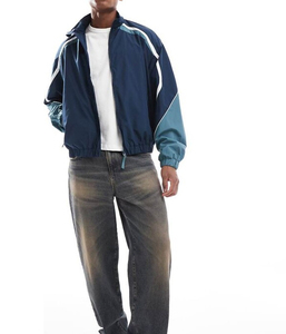 Veste coupe-vent à fermeture éclair respirante pour homme sur mesure Veste en nylon à séchage rapide Veste de sport de couleur patchwork Veste de sport de plein air - Product Image 3