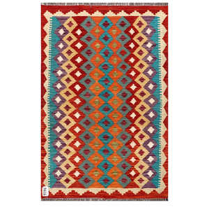 พรมกิลิมไมมาณา อัฟกานิสถาน ขนาด 120 x 77 ซม. พรมและชุดพรมแบบดั้งเดิมของชาวอัฟกัน - Product Image 1