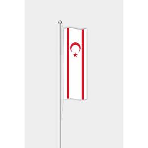 Custom Outdoor Vertical Northern Cyprus <b>Flag</b> Digital Printing Polyester with Aluminum <b>Pole</b> Pennant Style <b>for</b> Display - Product Image 1
