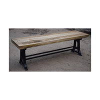 Table et banc de salle à manger en fer et bois massif, écologiques, personnalisables, durables, pour la décoration intérieure et murale, vente en gros, OEM industriel, direct usine
